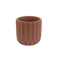 Plant pot Stripes Cement Small Clay Brown / Present Time